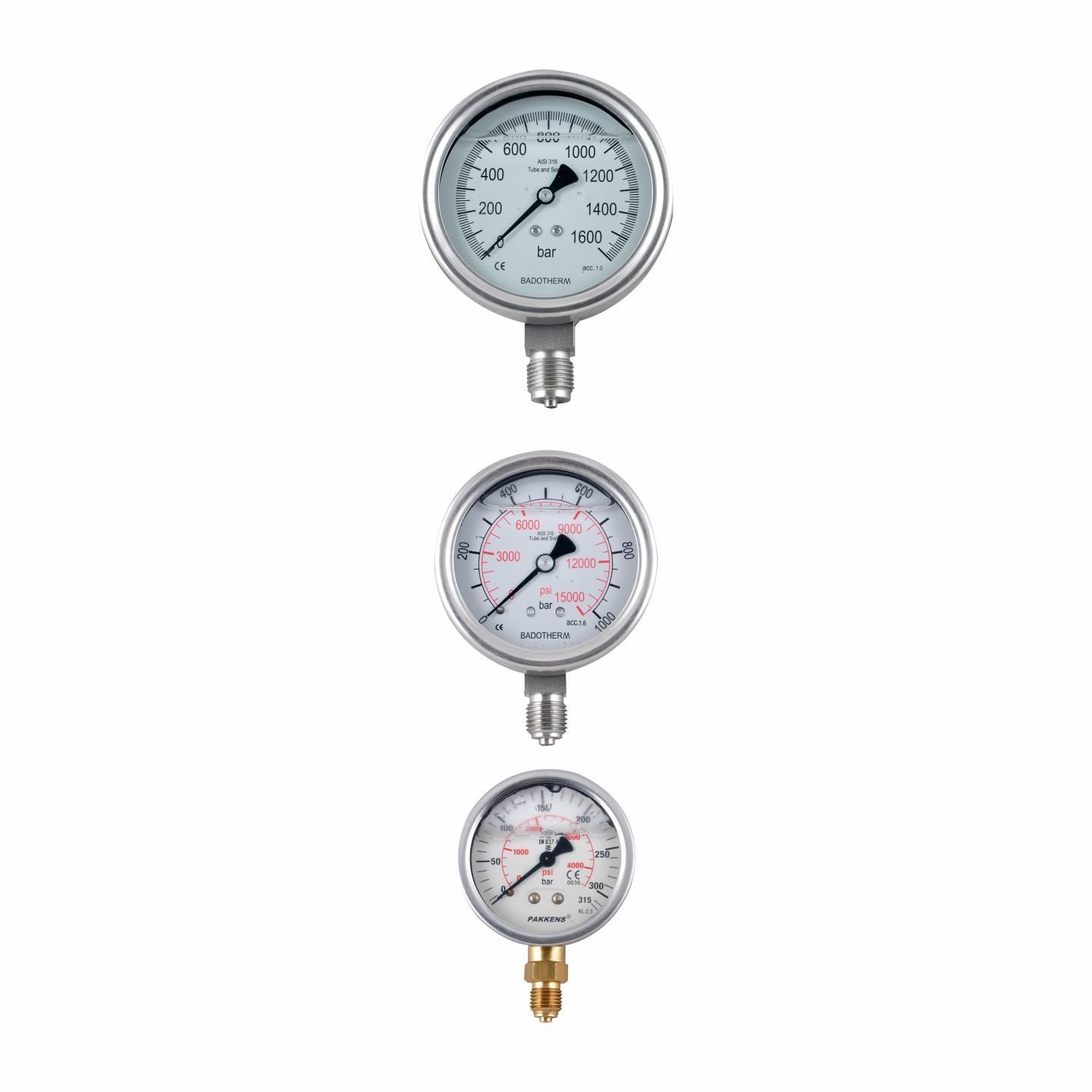 Q63MM 0-100 BAR ALT ÇIKIŞ GLİSERİNLİ MANOMETRE